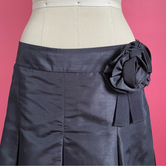 ❌NFS Vintage Y2K Oscar De La Renta Coquette Pleated Midi Skirt Rosette 8 - Picture 3 of 16